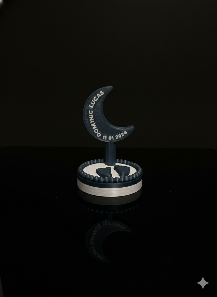 Marturie Personalizată ,,LUNA" 3D cu Cip NFC - imagine 2