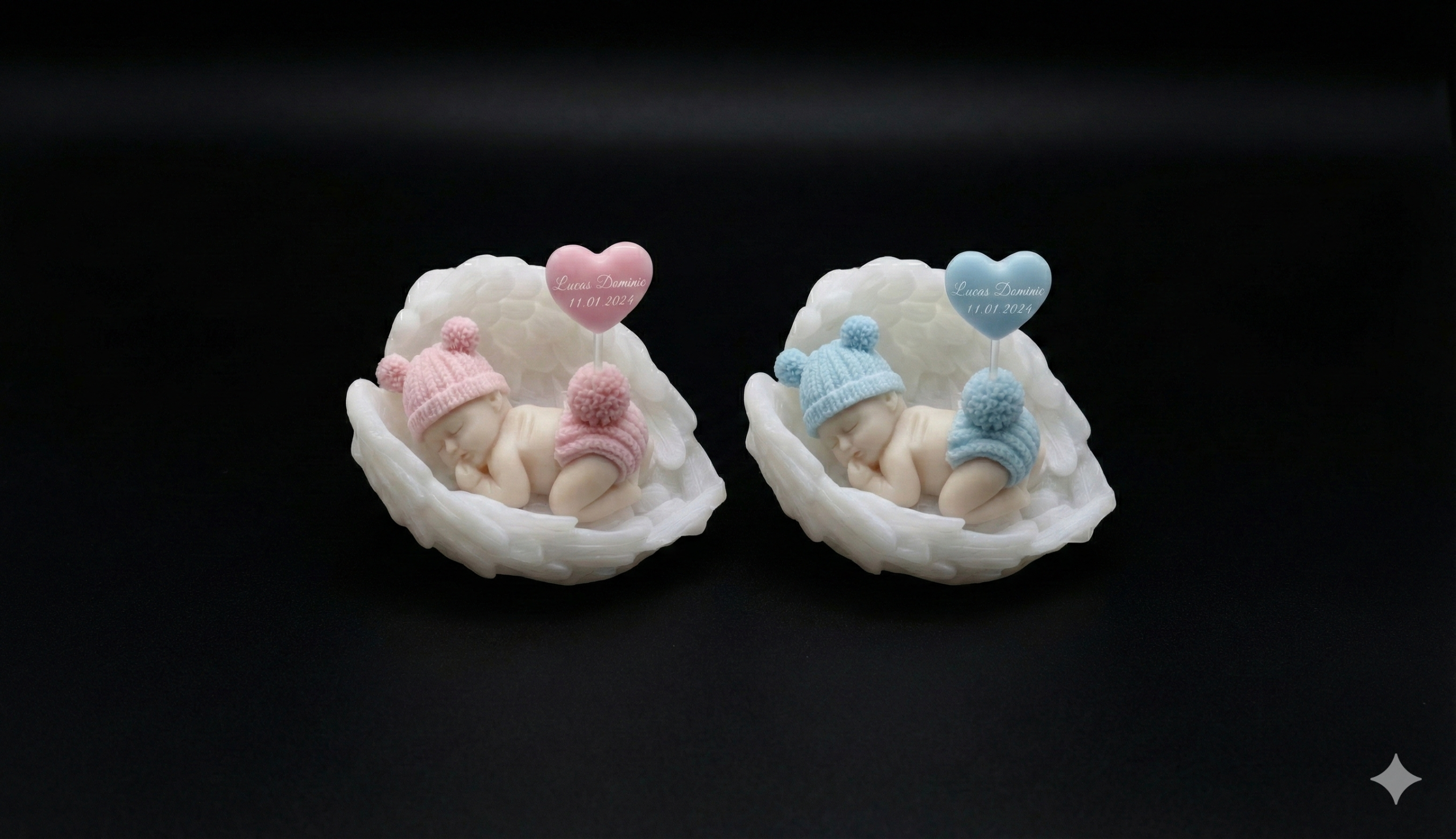 Marturie Personalizată „Îngeraș în Aripi” 3D cu Cip NFC