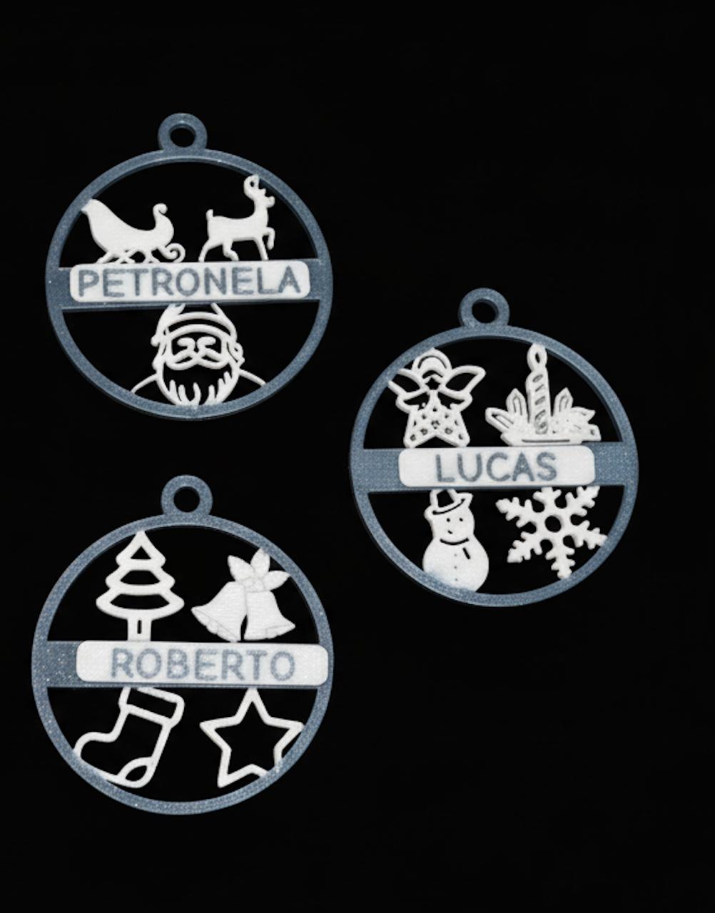 Set 3 globuri simple personalizate - imagine 2